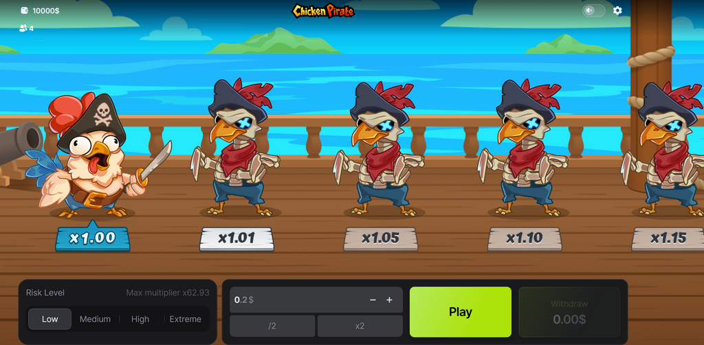 Chicken Pirate - Juego de casino online, prueba gratis y bono (100HP)